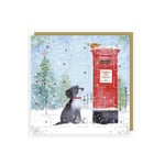 Christmas Advent Calendar Card - Waiting By A Post Box Foil Finish NO TREATS