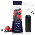ZEEGMA VITAMINE GO Portable Blender for Cocktails and Smoothies 300W, Portable Personal Blender, 450 ml with 6 Blades, 2 Speed, 5000 mAh Battery