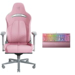Razer Enki - Gaming chair with Integrated Lumbar Support Quartz | Standard & BlackWidow V3 (Green Switch) - Mechanical Gaming Keyboard (RGB Chroma Lighting, Doubleshot ABS Keycaps