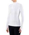 FALKE Women's Warm Tight Fit Zipped Longsleeved Base Layer Top, Thermal Underwear, White (White 2860), XL (1 piece)