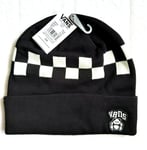 Genuine VANS Black Panda Check BEANIE *CUFF UP OR SLOUCHY* UNISEX V111