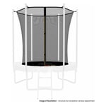 Filet intérieur de sécurité pour trampoline avec bouchons hauts de perches et ficelle : ø 6Ft, 6 Perches - Noir