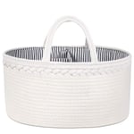 Baby Diaper Caddy Organizer Storage Basket White