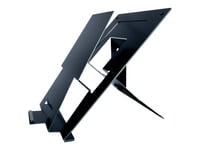 R-Go Document laptop stand Riser - Support pour ordinateur portable - ergonomique, pliable et réglable, avec porte-documents, certifié AGR - 10" - 22" - noir