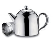 Grunwerg Café Ole HT-050X Belmont Range Deluxe 18/10 Stainless Steel Mirror Polished Tea Pot with Infuser Basket, 50oz