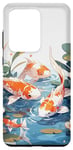 Galaxy S20 Ultra four koi fish japanese carp asian goldfish flowers lily pads Case