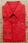 New Hugo BOSS men blood red slim fit smart casual suit shirt Medium 15.5 39 £109