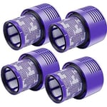 Missdong - Lot de 4 filtres V10 pour aspirateur Dyson, lot de 4 filtres de rechange pour aspirateur Dyson V10, V10 Absolute, V10 Animal, V10