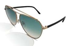 Tom Ford FT0681 Binx Women's Sunglasses 28P Shiny Gold/Blue Gradient