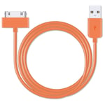 3 Pack of 3 Metre Extra Long Orange 30-Pin USB Data Sync Charging Cable Charger Lead For Apple iPhone 4 4S 3G 3GS Apple iPad 1st 2nd 3rd Gen iPod 5th Gen classic nano 1st 2nd 3rd 4th 5th 6th Gen Touch