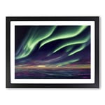 Graceful Aurora Borealis H1022 Framed Print for Living Room Bedroom Home Office Décor, Wall Art Picture Ready to Hang, Black A2 Frame (64 x 46 cm)