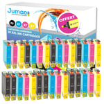 30 cartouches d'encre Jumao pour Epson Expression Home XP- 402 405 405WH 212 412 +Fluo offert