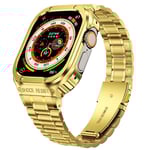 Apple Watch SE 44mm Robust armband med inbyggt skal Full Metal, guld