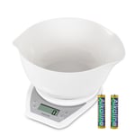 Salter Digital Kitchen Scale Large Easy Pour Mixing Bowl For Food & Liquid White