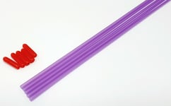 RC Receiver Wire Aerial Tube Protector Plastic Antenna Pipe Red Cap Purple x 5