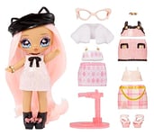 NA NA Mini Ultimate Surprise - Kitty Katwood - 10 cm Posable Fashion Doll with 10+ Mystery Fashions - Balloon Popping and Confetti Surprises - Toy for Girls and Boys from 4 Years