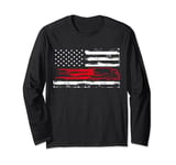 American Flag Truck Patriotic Design Patriot USA Fan US Fan Long Sleeve T-Shirt