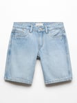 Mango Kids' Carpen Denim Bermuda Shorts, Open Blue