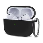 AirPods Pro 2 Basic Fodral i silikon med Karbinhake - Svart