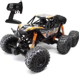 High Speed Rock Crawlers Remote Control Car,1:8 Giant Six-Wheeled 2.4GHz Electric Amphibious Waterproof Stunt Vehicle,Double Motors Drive Big Foot Buggy Truck, Chargeable Climb Car Gift