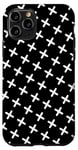 iPhone 11 Pro Geometric White Black Swiss Plus Cross Diagonal Pattern Case