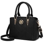 Miss Lulu Handbags for Women, Womens Top Handle Bag, Shoulder Bag for Women (Black)