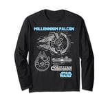 Star Wars Millennium Falcon Corellian Trade Ship Schematic Long Sleeve T-Shirt