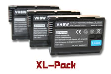 vhbw 3x batterie compatible avec Nikon D500, D600, D610, D7000, D7100, D7200, D750 appareil photo DSLR (1400mAh, 7V, Li-Ion) avec puce d'information