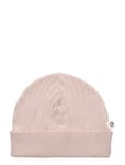 Knit Rib Beanie Baby Accessories Headwear Hats Beanie Pink Müsli By Green Cotton