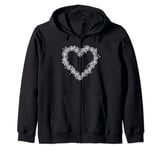 Symbol of Love Valentines Day Roses Coquette Heart Zip Hoodie