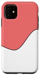 Coque pour iPhone 11 Motif géométrique bicolore corail clair et blanc