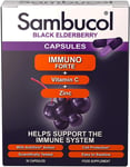 Sambucol Natural Black Elderberry Immuno Forte Capsules | Vitamin C | Zinc | Imm