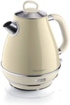 Ariete Retro Style Cordless Jug Kettle, Cool to Touch Exterior and Removable Filter, 1.7 Litre Capacity, Vintage Design, Beige