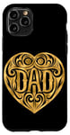 Coque pour iPhone 11 Pro Dad Coeur Amour Doré Fête des Pères Père Papa