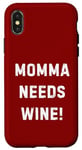 Coque pour iPhone X/XS Momma Needs Wine Check Foie Light Cocktails Beer Novelty