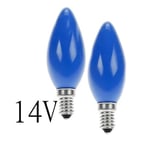 Blå glödlampa kronljus E14 4W 14V 2-pack