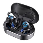 Vanntette, sporty Q25 TWS Bluetooth 5.1 høretelefoner - Svart