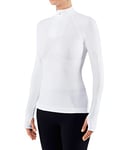 FALKE Women's Warm Tight Fit Zipped Longsleeved Base Layer Top, Thermal Underwear, White (White 2860), L (1 piece)