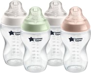 Tommee Tippee Closer to Nature Baby Easy Vent Bottles (4 Pack) x 340ml