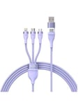 Baseus 3in1 USB cable Flash Series 2 USB-C + micro USB + Lightning 100W 1.2m (purple)
