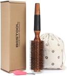 BESTOOL round Brush for Blow Drying, Boar Bristle round Hair Brush with Wooden