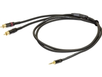 PROEL 3,5 mm stereokabel - 2 x RCA-kabel, 1,5 m, musta