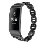 Fitbit Charge 3 8-shape diamon aluminum watch band - Black Svart
