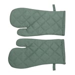 Penguin Home® Cotton Heat Resistant Kitchen Oven Gloves, Mitts for Cooking, Baking - Stylish Design & Colour - 1Pair - Machine Washable - Sage