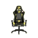 BraZen Sentinel Elite Computer PC Office Racing Esports Gaming Chair Ergonomic Reclining Pu Leather Seat with Adjustable Arms - Yellow - Largest British Owned Gaming Chair Brand