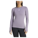 Adidas Techfit Long Sleeve T-shirt Purple S Woman