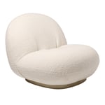Gubi - Pacha Lounge Chair Fully Upholstered, Soft Black, Fabric Cat. 5 Dedar Karakorum 004 Perla