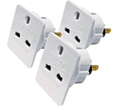 Pack of 3 Travel Adaptors UK to USA 3 pin to 2 Pin Flat Adapter for USA / AUS