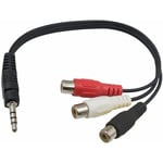 Câble rca Câble adaptateur vidéo prise mâle jack 3,5 mm 3 rca femelle rouge / noir / blanc, Adaptateur pour av, audio, vidéo, tv lcd, hdtv, 18 cm
