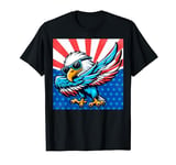 Patriotic Dabbing Bald Eagle 4th Of July American Flag T-Shirt